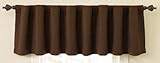 Sound Asleep Room-Darkening Noise-Reducing Backtab Window Valance, Chocolate, 42-Inch