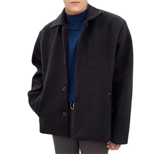 Manteau d'hiver chaud en laine pour hommes avec doublure épaisse décontractée