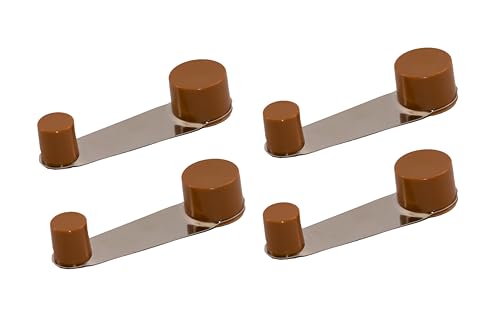 Topes para puertas suelo con autoadhesivo en color marrón o blanco a elegir de 10cm - tope adhesivo puertas de paso todo tipo de suelos - retenedor puerta 360º giratorio (4und, Marrón)