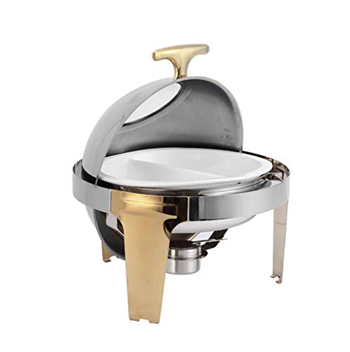 HSBAIS Speisenwärmer Buffetwärmer, Edelstahl Chafing Dish Roll-Laden Wärmebehälter Warmhaltebehälter mit Deckel für…