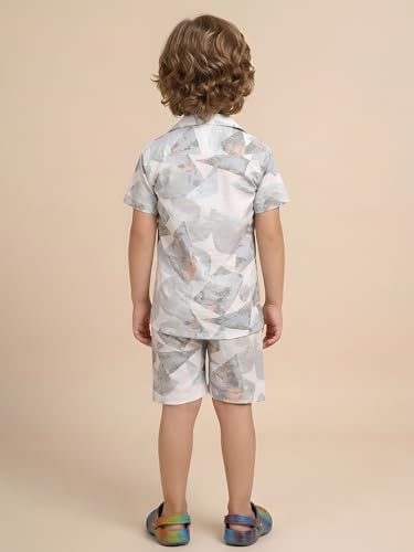 Image of POLKA TOTS 100% Cotton Co-Ord Set for Boys | Half Sleeve Shirt & Shorts Beach Outfit for Kids | Ultra-soft & Breathable Summer Clothes for Toddler & Baby Boy | Casual Dress & Printed Nightwear Set