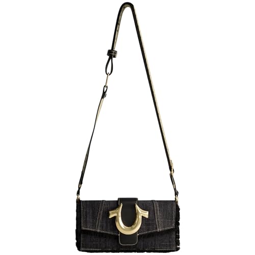 Sac à main bandoulière True Religion noir avec bandoulière logo ajustable pour femme