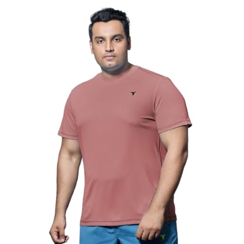 Image of TECHNOSPORT Men's TECHNOCOOL+ Slim Fit Sports T-Shirt Quick Dry Round Neck Performance Tee with UPF 50+, Anti-Odour, Anti-Microbial & 2-Way Stretch Gym, Running, Training & Casual Wear