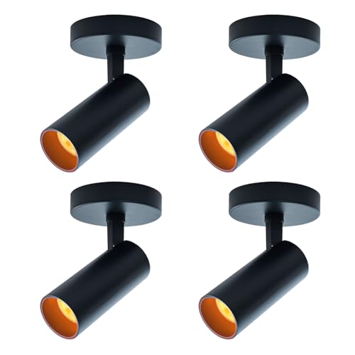 JARLSTAR LED Ceiling Spotlight 3000K (Warm White 4Pack 12W No Dimmable,Spot Lights Black with 360° Pivoting Fixture, Adjustable Directional Indoor Spot Light,Tilt Angle Accent Lighting, 24°Beam Angle