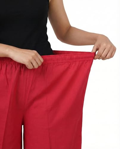 Image of Plaazo Women's Cotton Palazzo | Wide Leg Palazzo for Women | Soft Breathable High Waist Bottom Wear | Comfortable Casual, Office, Travel for Women