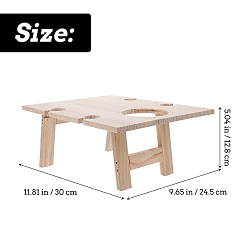 Table bois pliante Yardwe en bois véritable : robustesse et compacité carrée