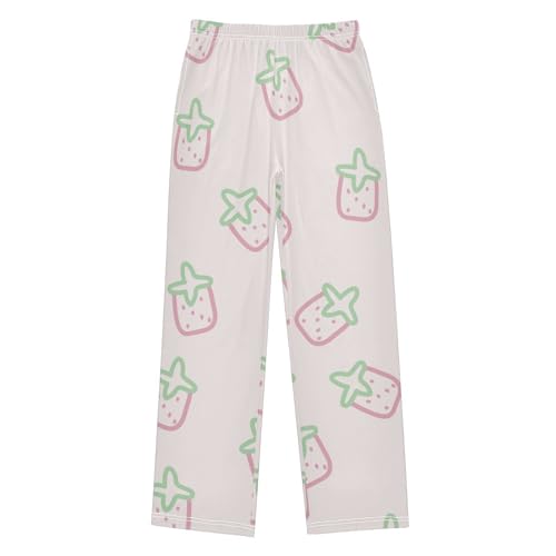 Light Strawberry Boys Pants Boys Athletic Pants Long Pant for Boywith Pockets Wide-Leg Size 6-14Y