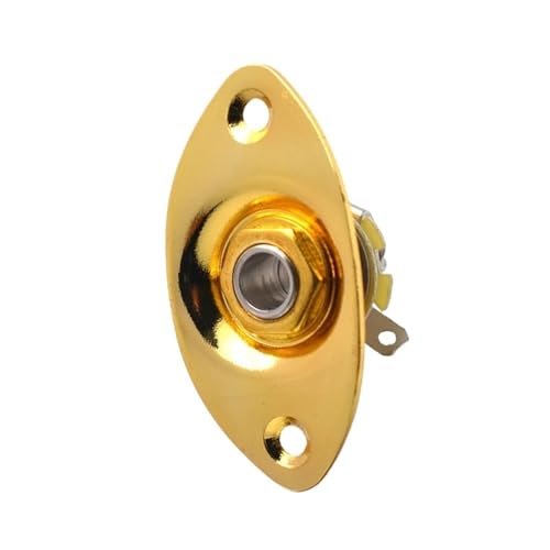 メタル 6.35 エレキギター ジャック ソケット 1/4" エレキギター オーディオ出力ジャック ギター アクセサリーセット(Gold)