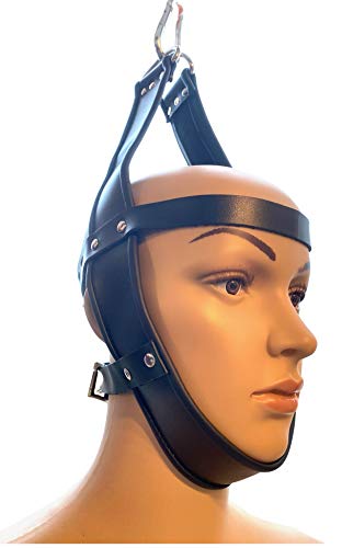 Stand Leder Kopf Hängefessel schwarz Bondage Kopf Fixierung Fesseln Cover