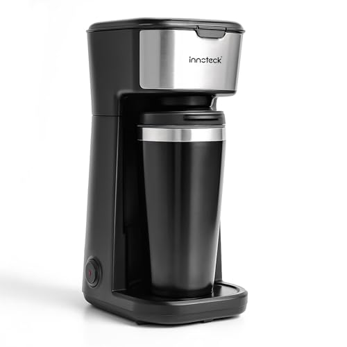 Innoteck 450W Single Serve Coffee Maker with 400ml Travel Mug Black