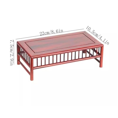 Mesa de exhibición de bonsáis pequeña y soporte rectangular de madera. 3