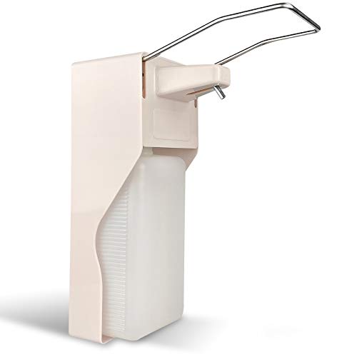 FOXNSK Distributeur de Désinfectant 1000 ML Coude Distributeur de Savon en Acier Inoxydable Poignée Hygiénique Distributeur de Savon Montage Mural Distributeur de Désinfectant Médical pour l'hôpital Cover