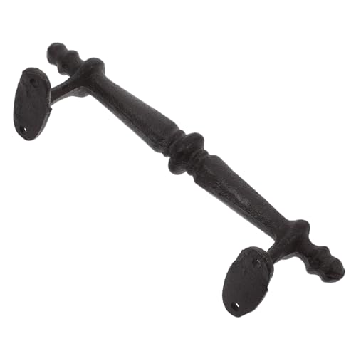 WOONEKY Manija de Puerta de Hierro Fundido Resistente Estilo Vintage para Puertas de Jardín Granero y Cobertizo Tirador Robusto Fácil Instalación para Madera