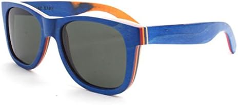 OUTIN New Handmade Wooden Frame Vintage Polarized Men Sunglasses Unisex W3008 (blue C4)