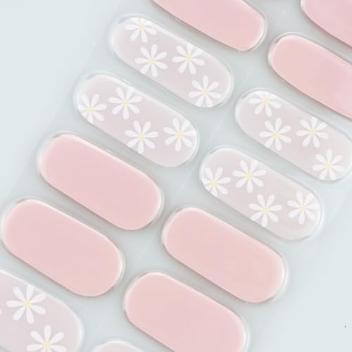 JMEOWIO Nagelfolie UV Härtend Blumenrosa UV Gel Nail Strips Nagelsticker Nagelaufkleber Nail Art Dekoration Nageldesign Zubehör