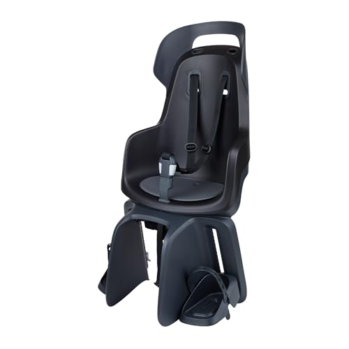 BOBIKE 8011500001 - Silla Bicicleta Trasera GO Maxi AVS+ – Segura, cómoda, instalación con Sistema de Montaje AVS+ para niños de 9 Meses a 6 años, hasta 22 kg, Negro Urbano