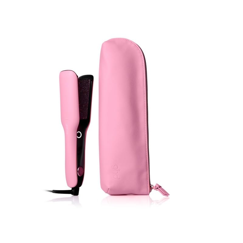 ghd max pink - plancha de pelo profesional con placas anchas para cabello largo, grueso o rizado, tecnología dual zone, edición limitada 2024, color rosa