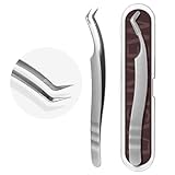 LASHVIEW Eyelash Extension Tweezers, Non-slip Matte Coating High Precision Effortless Professional Tweezers ZJ11