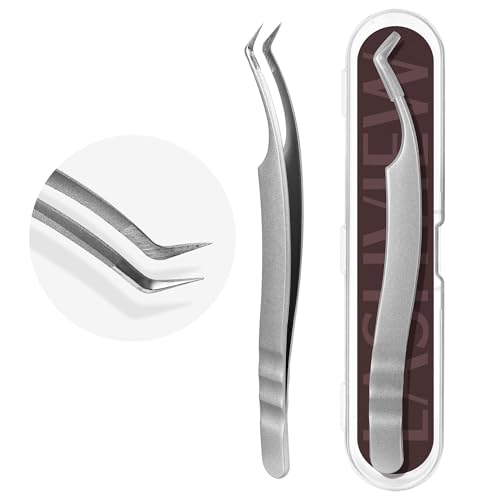 LASHVIEW Eyelash Extension Tweezers, Non-slip Matte Coating High Precision Effortless Professional Tweezers ZJ11