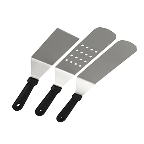 OFFSCH 3Pcs Stainless Steel Pizza Shovel Baking Peel with Perforated Design for Transfer and Turning Essential Pizza Oven Accessory for Home Chefs