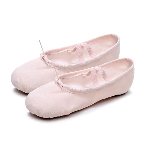 1 Par Zapatillas Ballet, Zapatillas Ballet para Niñas, Zapatillas de Lona para Gimnasia Y Yoga, Zapatillas de Ballet para Niños, Zapatillas de Baile para Gimnasia (Talla 29)
