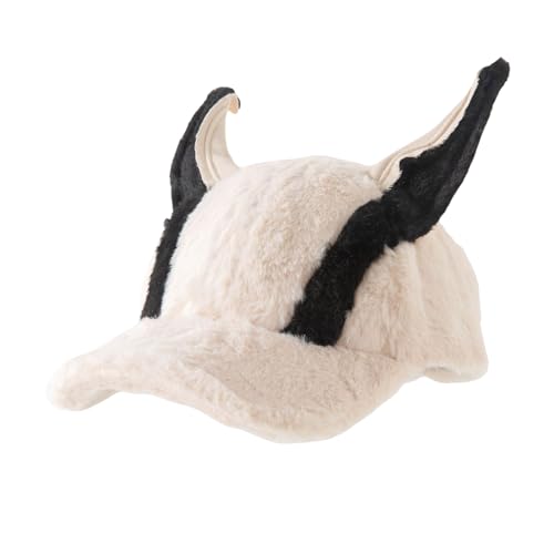 Image of CORIRESHA Cute Bunny Hat with Ears Y2k Grunge Metal Iron Ring Chain Distressed Denim Baseball Cap