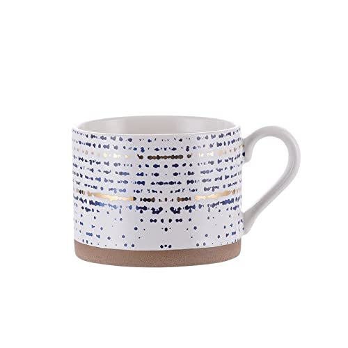 Image of GKRB Nordic Hand-Painted Ceramic Mug 450ml Large-Capacity Ceramic Coffee Cup Home Couple Cup Gold Breakfast Cup Art Tea Cup,C,8.1*`14 CM