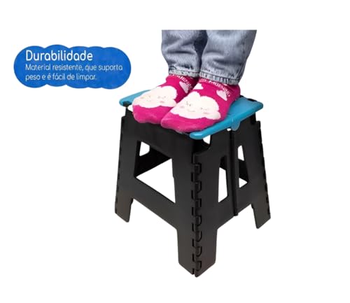 Banqueta Plástica Dobrável Resistente Retrátil Ideal para Crianças e Adultos Camping Praia e Uso Res