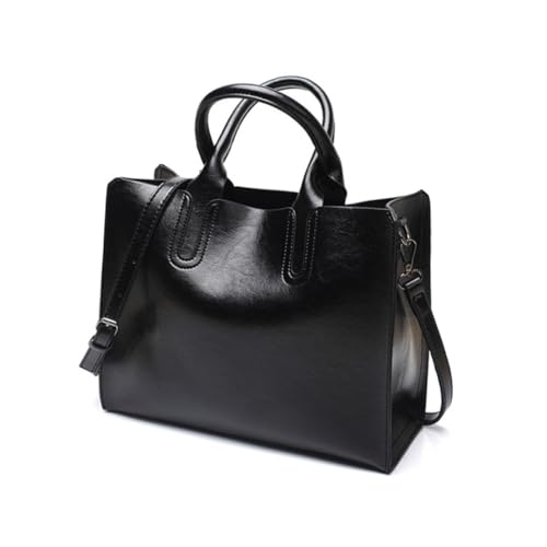 Sac fourre-tout femme en cuir PU noir Baluue grand format
