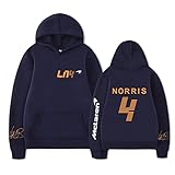 Estilo: Formula One Racer NO.4 Sudadera con capucha con estampado Lando-Norris, ropa de calle para hombres y mujeres, disfraz con logotipo del equipo para adultos y adolescentes, S-3XL disponible, 16 colores disponibles, adecuado para primavera, otoño e invierno