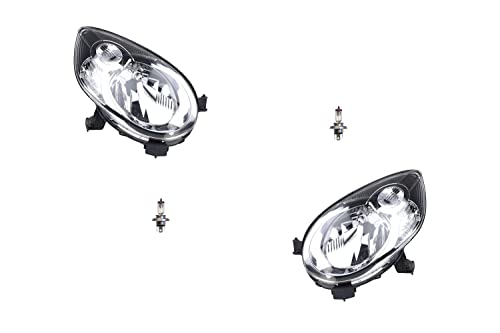 Phares halogènes Johns compatibles Citroën C1 06/2005, kit de blocs optiques H4 complet