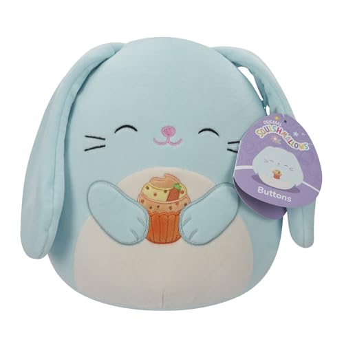 Squishmallows SQER01489 - Buttons der Hase mit Cupcake 19 cm, offizielles Jazwares Plüsch, superweiches Kuscheltier
