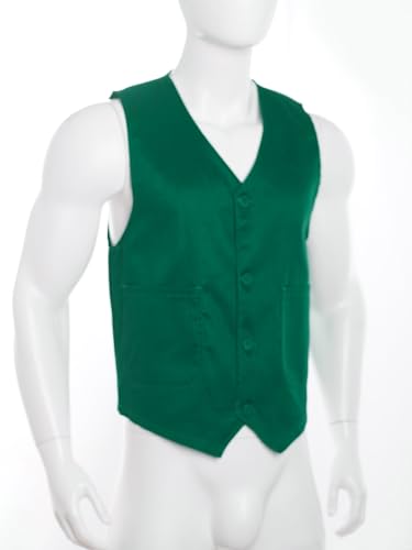 Kid Girls Boys Button Down Side Pockets Vest Volunteer Activity Waistcoat Irregular Hem Activities Uniform3