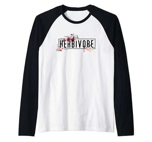 Modern Flora Vegan Vegetarian. Flowers Vegan Vibes Herbivore Camiseta Manga Raglan