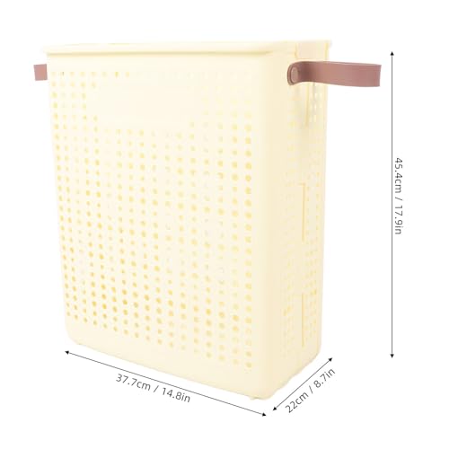 Panier à linge pliable en plastique crème blanc pour gain de place optimal