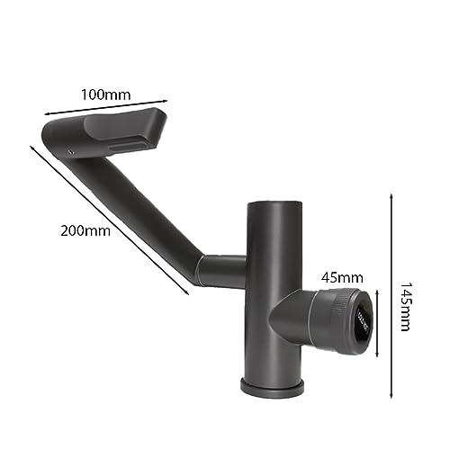 Robinet d'eau bain numérique pour éviter les brûlures avec un mitigeur noir pivotant 360°