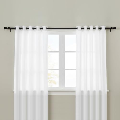 Miniatura 5 de Lolahome Set De Barra De Cortina Extensible De 160 A 300 Cm, 2 Escuadras Y 2 Terminales Negro De Metal Y Plástico Abs