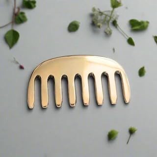 Image of WITSOUL Kansa Comb Massage Tool - kansa Comb for Hair Fall /Growth /blood Circulation & Stress Relief Best for Head Massage (S)
