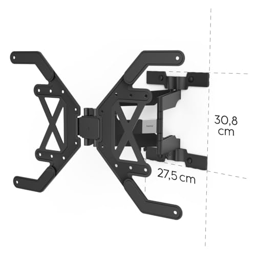 Hama Supporto Da Parete Per Tv Orientabile, Inclinabile, Sottile (Supporto Da Parete Per Tv 37-90 Pollici, Vesa Da 100 X 100 A Vesa 600 X 400, Fino A 40 Kg, Supporto Estraibile, Gestore Cavi, Con - 6