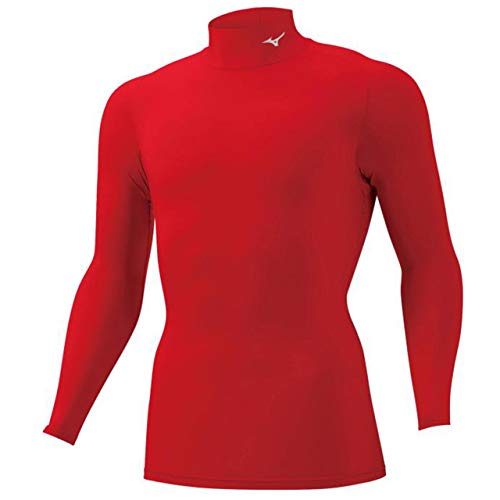 [ミズノ] トレーニングウェア コンプレッションドライアクセルバイオギアシャツ ハイネック長袖 吸汗速乾 ストレッチ 紫外線カット メンズ 2021年モデル チャイニーズレッド(マット) 2XL