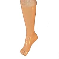 Rubberfashion Latex Zehensocke lang - extra dicke - Latex Zehen Socken wadenlang - Latex Strümpfe für Damen und Herren Hautfarbe 0.8mm M/Schuhgröße: 41-42