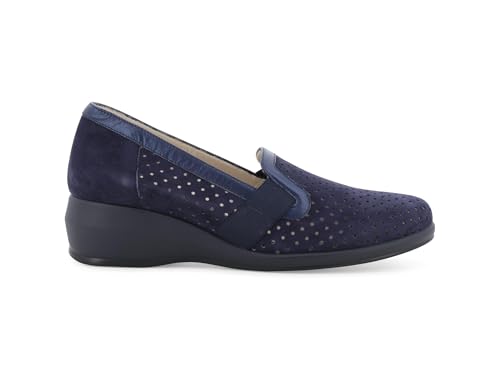 Melluso Donna Slip-on Comoda Zeppa in Camoscio Blu 35 /