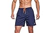 Tansozer Mens Swimming Shorts with Pocket Board Shorts Waterproof Quick Dry Beach Shorts Swim Trunks Summer Casual Surf Shorts Mesh Lining Dark Blue 2XL #1