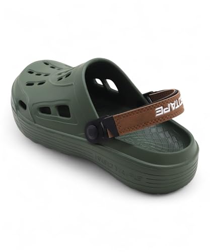 Image of Red Tape Mens Lightweight EVA Clogs Slip-On Comfortable Casual Footwear with Adjustable Back Strap and Anti-Slip Outsole
