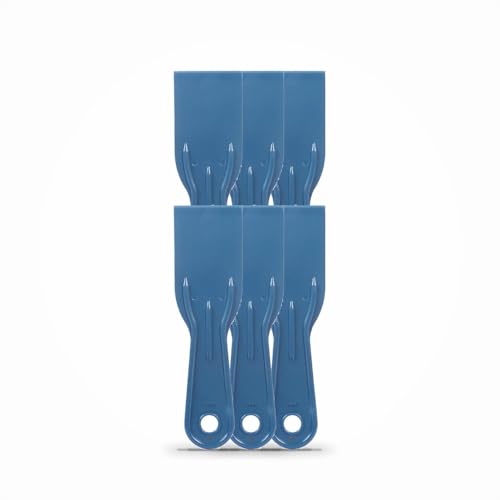 [Paquete de 6] Cuchillo de masilla flexible de plástico de 2 pulgadas de ancho, aplicación suave, cuchillo de masilla, raspador