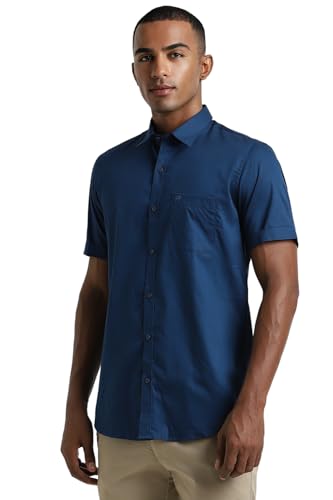 Image of Peter England Men's Casual Premium Summer Half Sleeve Shirt | 100% Cotton