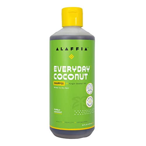 Alaffia Hair Care, Everyday Coconut Shampoo, Gentle & Hydrating Daily Cleansing, Wavy & Curly Hair Products, Vitamin E, Virgin Coconut Oil, Ginger Extract, 16 Fl Oz #TOP10