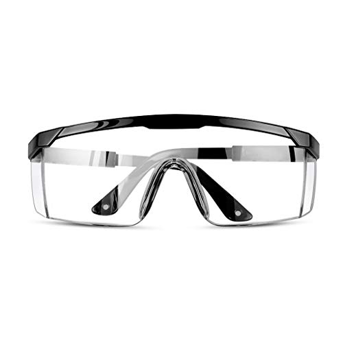 Clear Safety Goggles Anti-Fog Transparent Safety Glasses Windproof and Dustproof Goggles for Men, Women Dustproof (Color : Black)