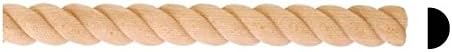 5/16", 3/8", 1/2", 9/16", 5/8", 3/4" W x 2ft, 8pc, Total 16ft, Maple Oak Wood Half Round Rope Molding Trim, ZakrosDesign (3/8", Linden Wood)