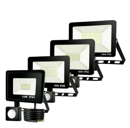 LED Motion Sensor Flood Light, LED Work Light with Plug,IP66 Waterproof Floodlights Outdoor 5000K Daylight White Super Bright Security Light for Garage,barn,Front Porch. (150 Without Sensor)